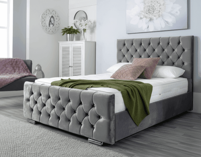 Florida Diamond Ottoman Bed 2 UK - Side view of premium ottoman bed from Newcastle Beds UK